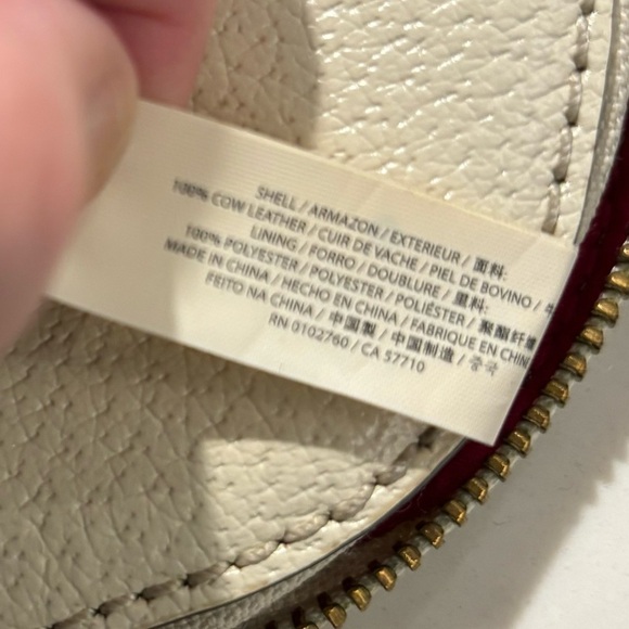 KATE SPADE NEW YORK Leather Cream Ecru Pink Lining Purse Crossbody Satchel - Picture 9 of 14